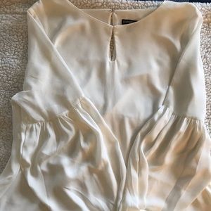 Express Keyhole Bubble Sleeve Blouse